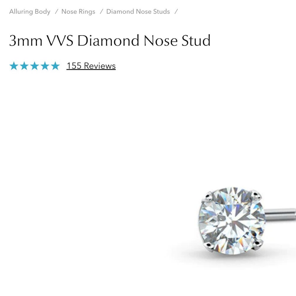 3mm VVS Diamond Nose Stud